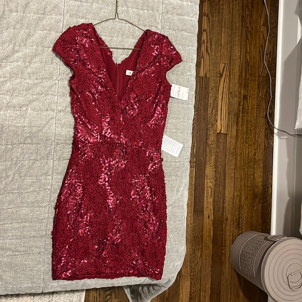 NWT Dress The Population Dark Red dress